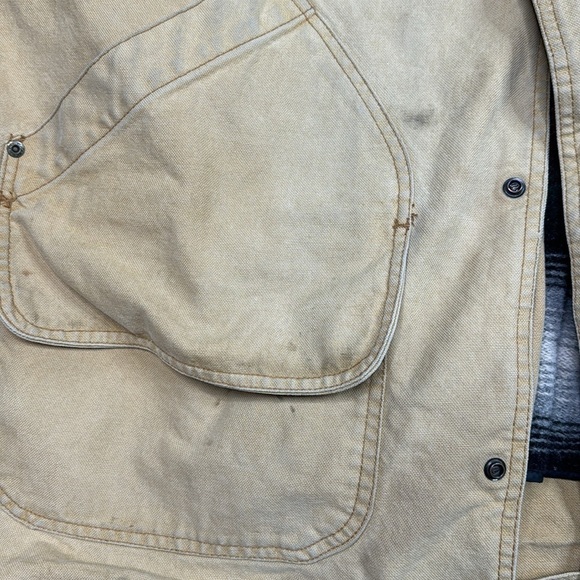 Vintage Woolrich Wool Blanket Lined Canvas Chore Jacket Large - Picture 9 of 14